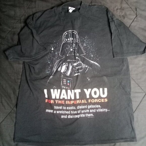 Vintage Star Wars Dart Vader I Want You T-Shirt - Picture 2 of 6
